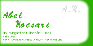 abel mocsari business card