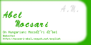 abel mocsari business card